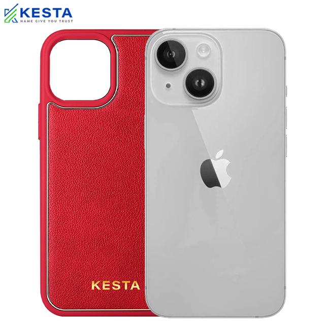 iPhone 14 Cover - Chrome Red Leather Case (Lightweight Design)