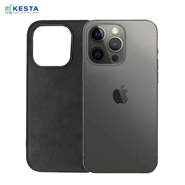 iPhone 15 Pro Cover - Brave Black Leather Case (Waterproof & Dustproof)