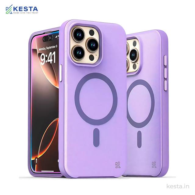 iPhone 15 Pro Max Cover - MagArmour Purple Hybrid Case (Grip + Gloss – Textured for Control, Smooth Style)