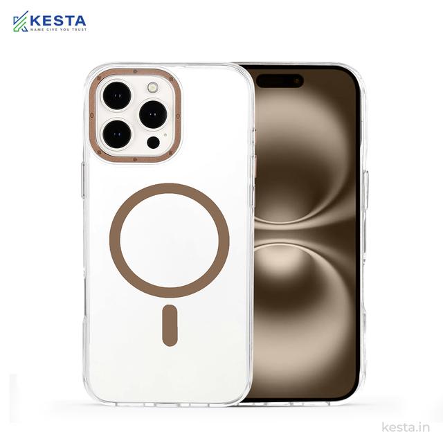 iPhone 16 Pro Cover - Crystal Armour Gold Transparent Case (Scratch & Smudge Resistant & Wireless Charging Ready)