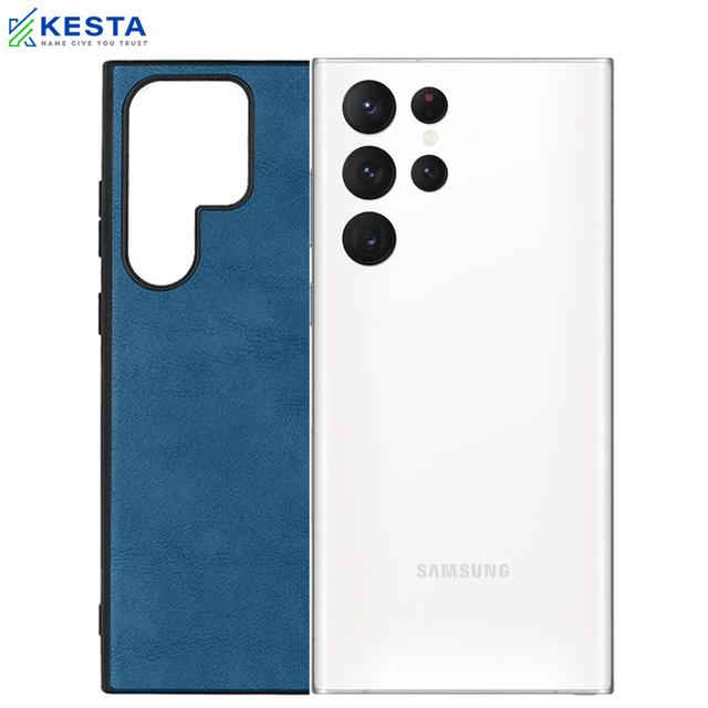 Samsung S23 Ultra Cover - Brave Blue Leather Case (Waterproof & Dustproof)