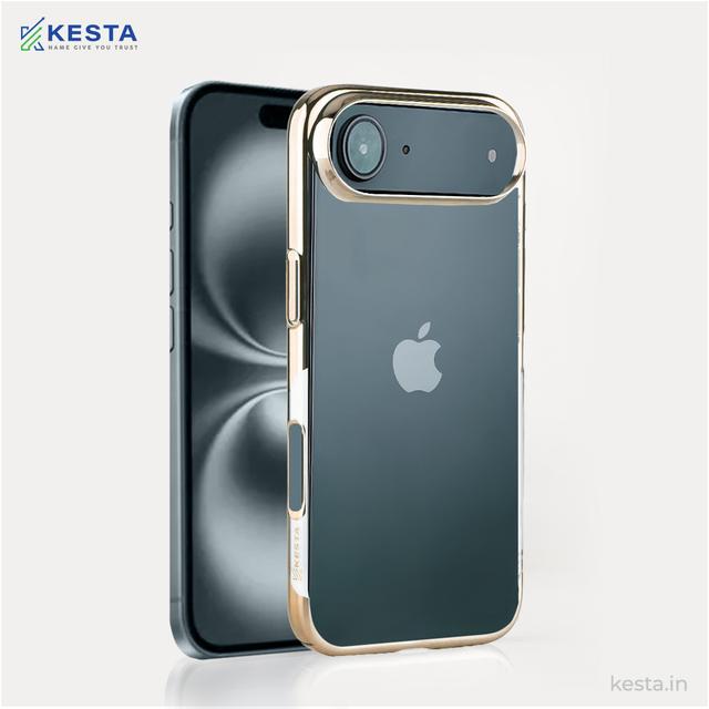 iPhone 17 Air Cover – Transparent Gold | Slim, Shockproof & Anti-Yellowing