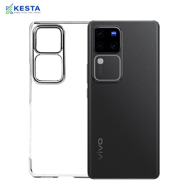 Vivo V 30 Pro Cover - Noble Silver Transparent Case (Anti Yellowing Protection)