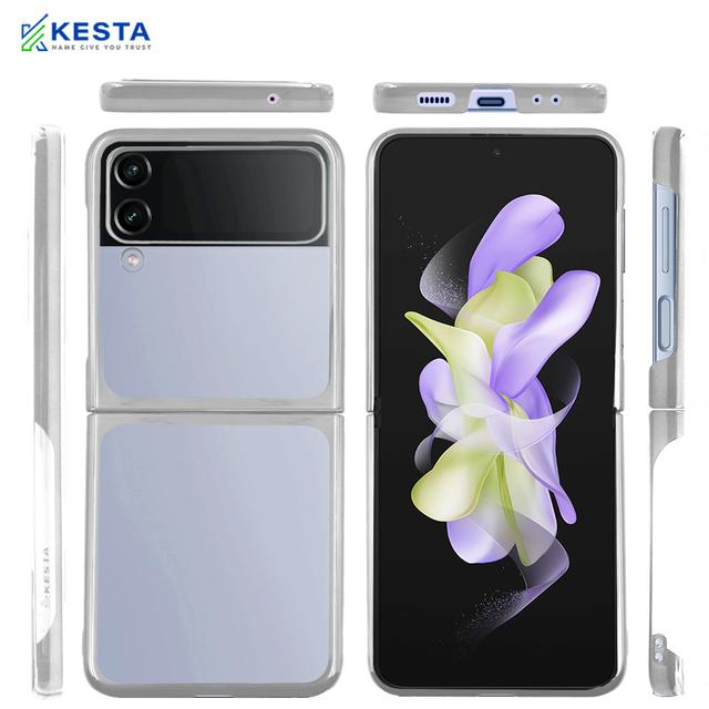 Samsung Z Flip 6 Cover - Noble Silver Transparent Case (Slim Clear Case)