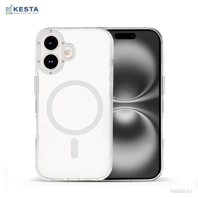 iPhone 16 Cover - Crystal Armour White Transparent Case (Scratch & Smudge Resistant & Wireless Charging Ready)