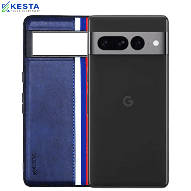 Google Pixel 7 Pro Cover - Phantom Blue Leather Case (Shock Proof)