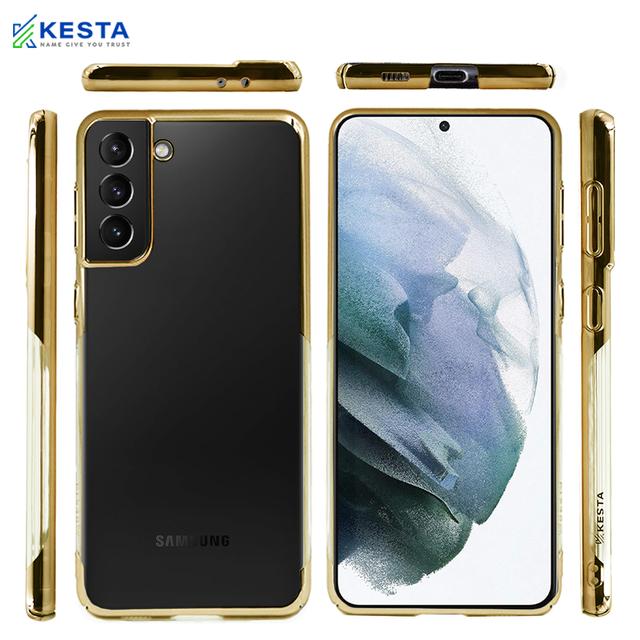 Samsung S21 Plus Cover - Noble Luxury Gold Transparent Case (Fingerprint Resistant Coating)