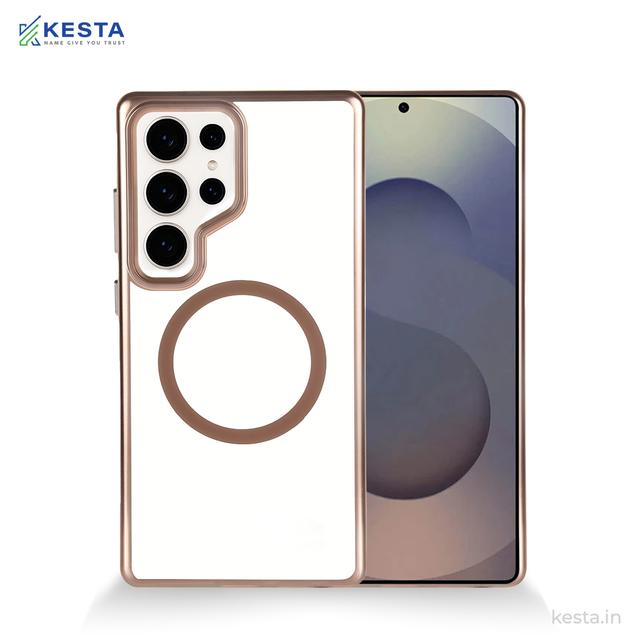 Samsung S25 Ultra Cover - Notify Popup Gold Transparent Case (Camera Sink Protection & Wireless Charging Optimized)