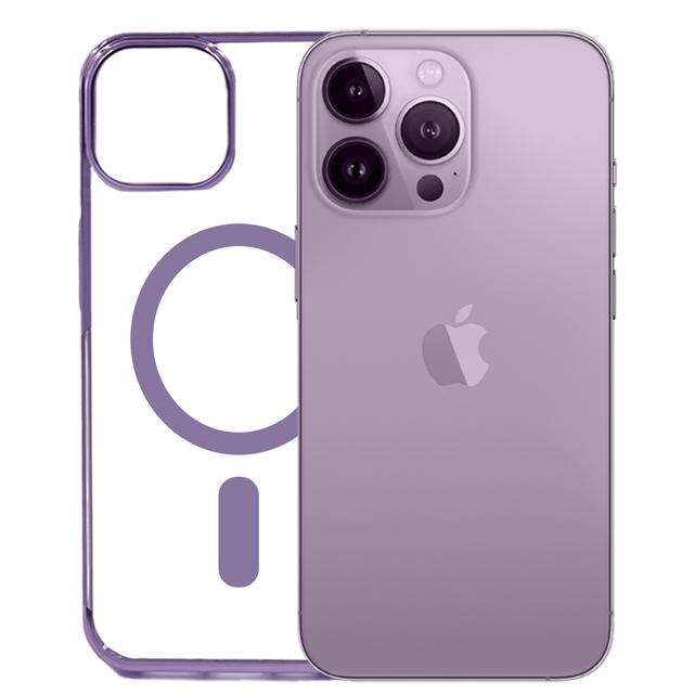 iPhone 13 Pro Max Cover - Noble Magsafe Purple Transparent Case (Fast Magsafe Charging)