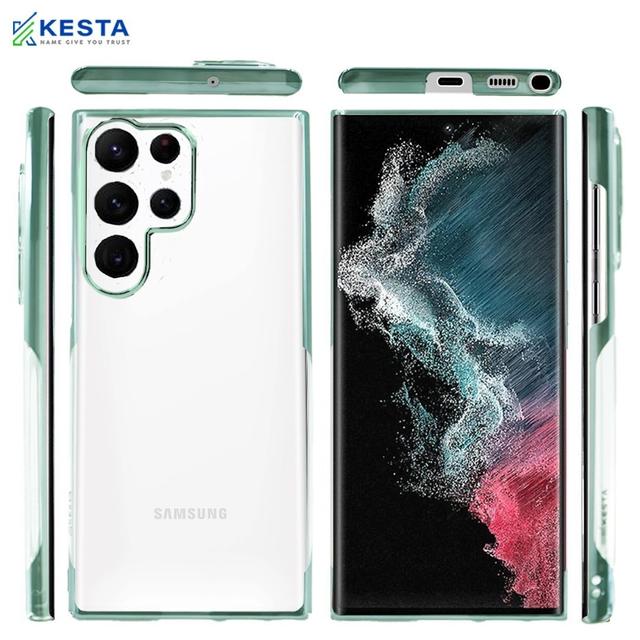 Samsung S23 Ultra Cover - Noble Green Transparent Case (Anti Yellowing Protection)