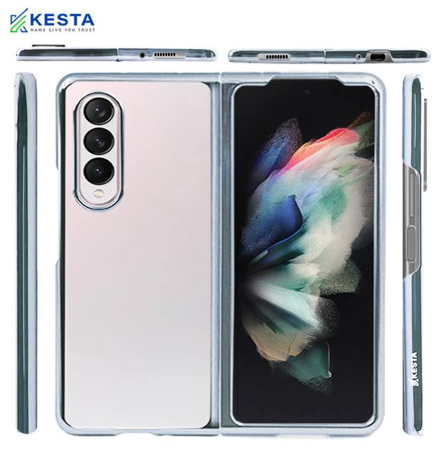 Samsung Z fold 4 Cover - Noble Silver Transparent Case (FingerPrint Resistant Finish)