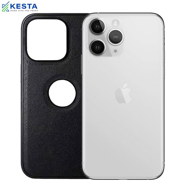 iPhone 11 Pro Max Cover - Classic Black Leather Case (Drop Protection)