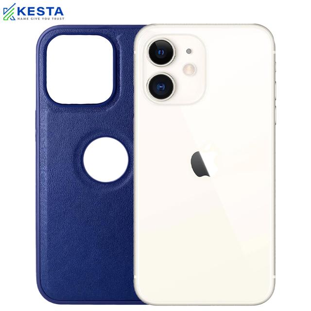 iPhone 12 Cover - Classic Blue Leather Case (Slim And Lightweight Design)