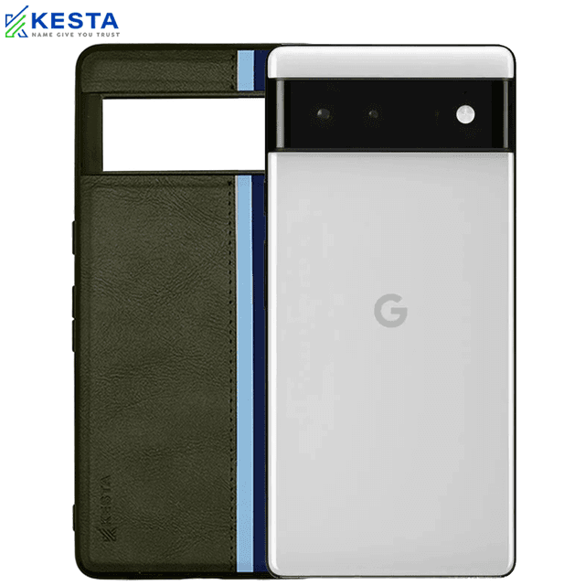 Google Pixel 6A Leather Cover - Google Pixel 6A Cases Phantom Green Colour