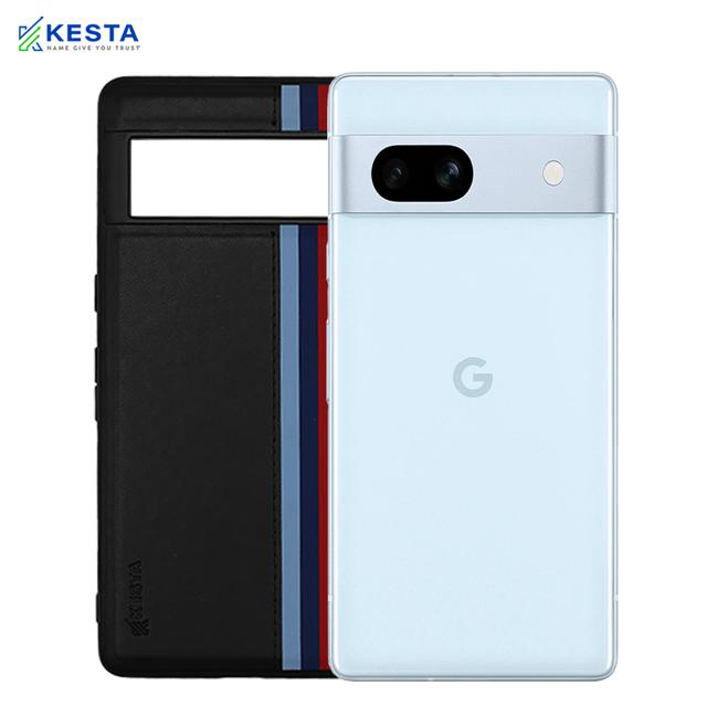 Google Pixel 7A Cover - Phantom Black Leather Case (Shock Proof)