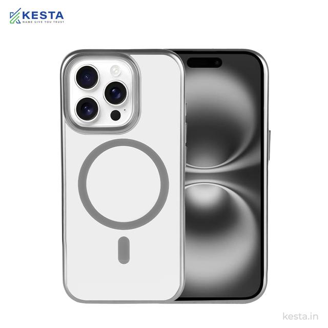 iPhone 16 Pro Max Cover - Notify Popup Grey Transparent Case (Camera Sink Protection & Wireless Charging Optimized)