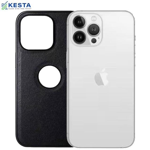 iPhone 14 Pro Max Cover - Classic Black Leather Case (Advanced Drop Protection)