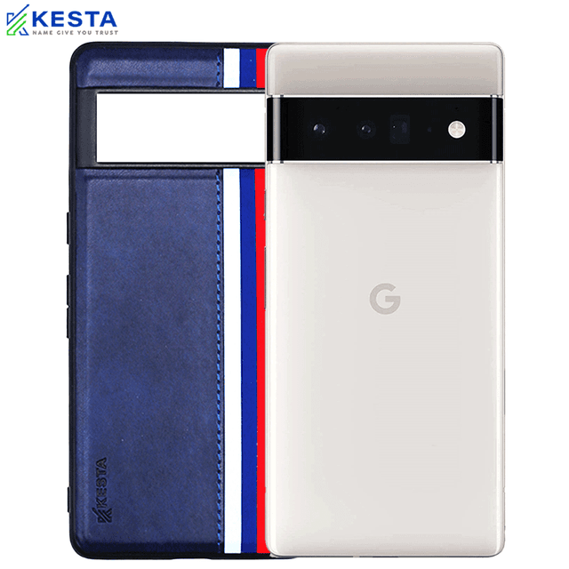 Google Pixel 6 Pro Cover - Phantom Blue Leather Case (Shock Proof)