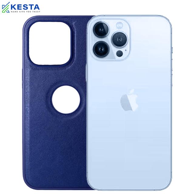 iPhone 13 Pro Cover - Classic Blue Leather Case (Timeless Style)