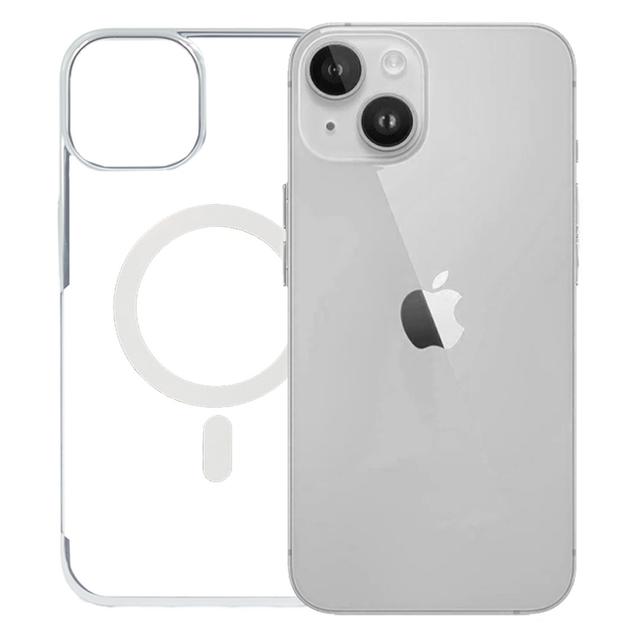 iPhone 14 Pro Max Cover - Noble Magsafe Silver Transparent Case (Wirelessly Chargeable)