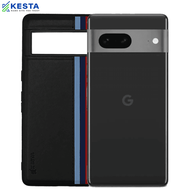 Google Pixel 7 Cover - Phantom Black Leather Case (Shock Proof)