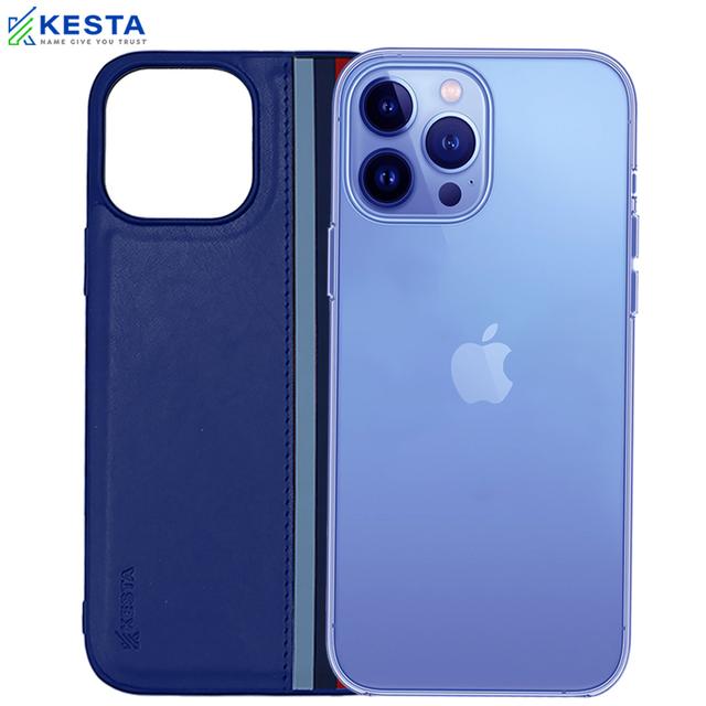iPhone 13 Pro Cover - Phantom Blue Leather Case (Shock Proof)