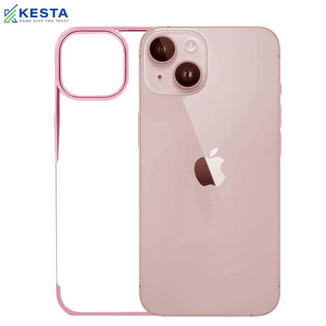 iPhone 15 Plus Cover - Noble Pink Transparent Case (Powerfull Support In Case Of Irrelevent Drops)