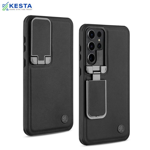 Samsung S24 Ultra Cover - Elegant Black Leather Case (With Camera Protection)