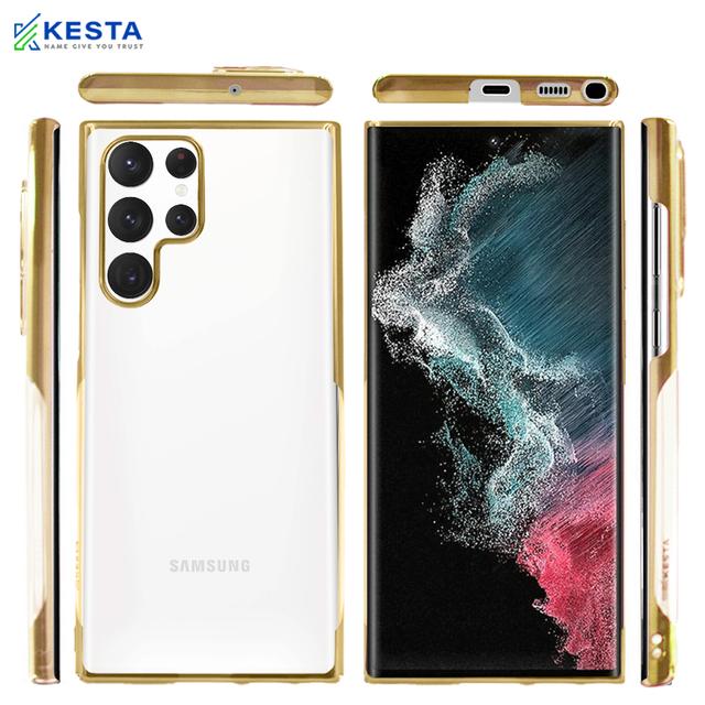 Samsung S22 Ultra Cover - Noble Luxury Gold Transparent Case (Shockproof Protection)