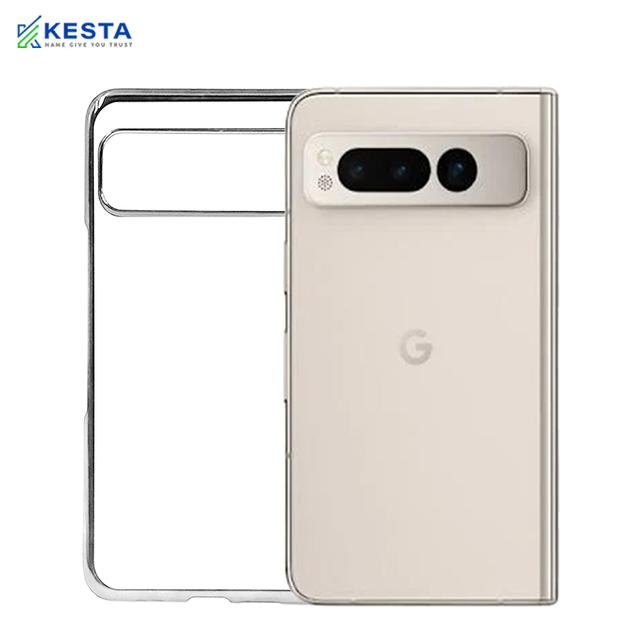 Google Pixel Fold Cover - Noble Silver Transparent Case (Powerfull Protection)