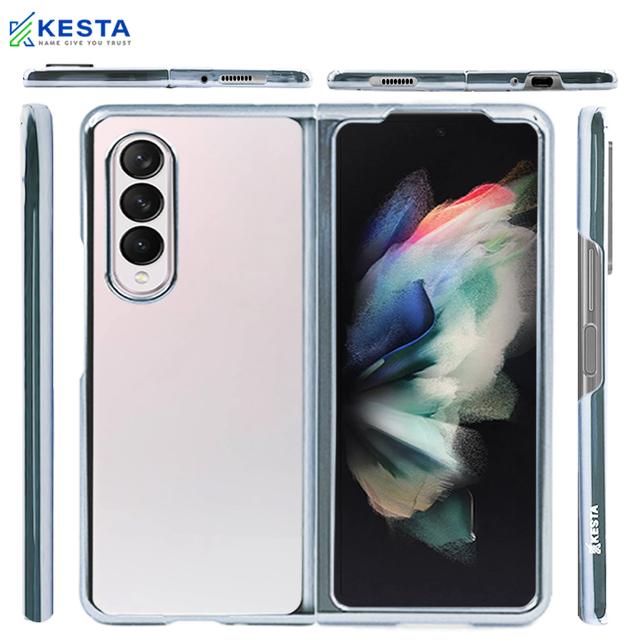 Samsung Z Fold 3 Cover - Noble Gray Green Transparent Case (Anti Fingeprint Coating)