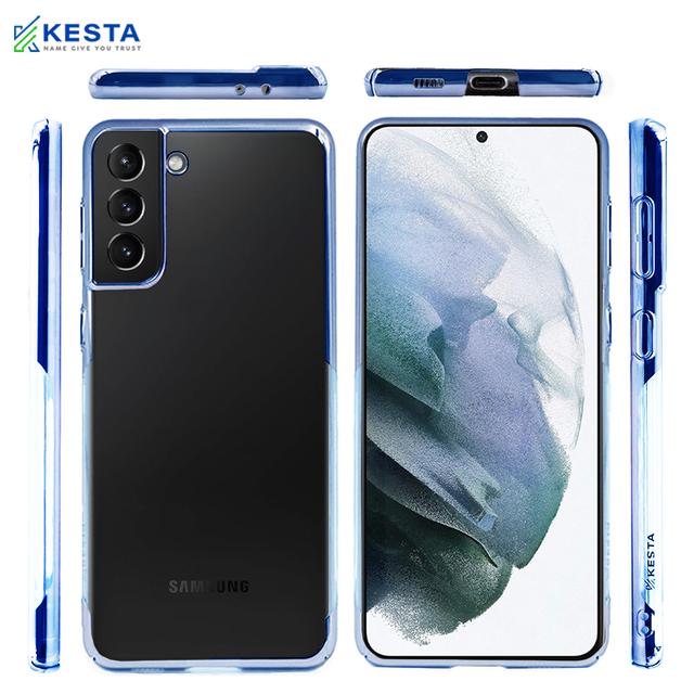 Samsung S21 Plus Cover - Noble New Blue Transparent Case (Fingerprint Resistant Coating)
