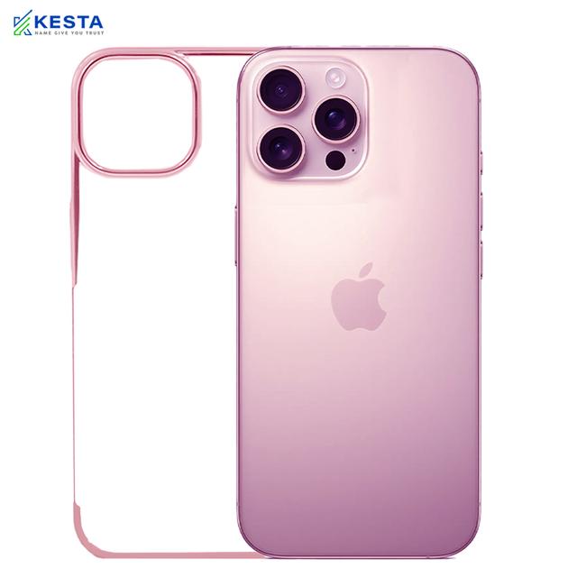 iPhone 16 Pro Max Cover - Noble Pink Tranparent Case (Anti Fingerprint Coating)