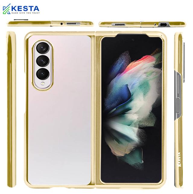 Samsung Z Fold 5 Cover - Noble Beige Transparent Case (Powerfull Protection)