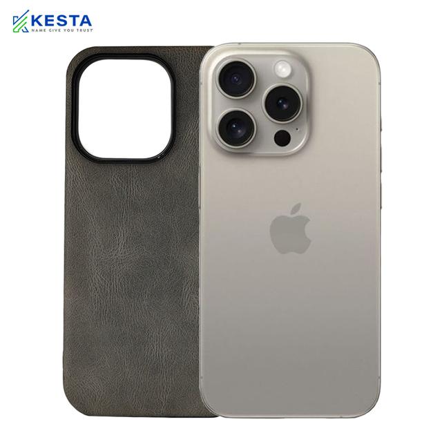 iPhone 15 Pro Max Cover - Brave Titanium Leather Case (Waterproof & Dustproof)