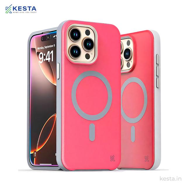 iPhone 15 Pro Max Cover - MagArmour Pink Hybrid Case (Grip + Gloss – Textured for Control, Smooth Style)