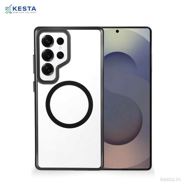 Samsung S25 Ultra Cover - Notify Popup Black Transparent Case (Camera Sink Protection & Wireless Charging Optimized)