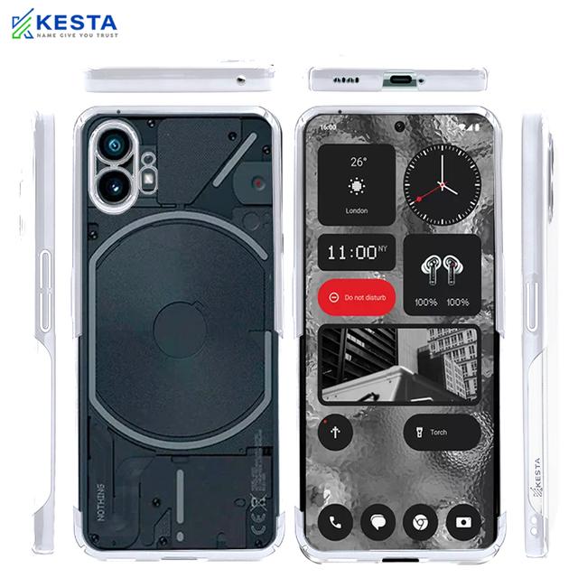 Nothing Phone 2 Cover - Noble Silver Transparent Case (Shockproof)