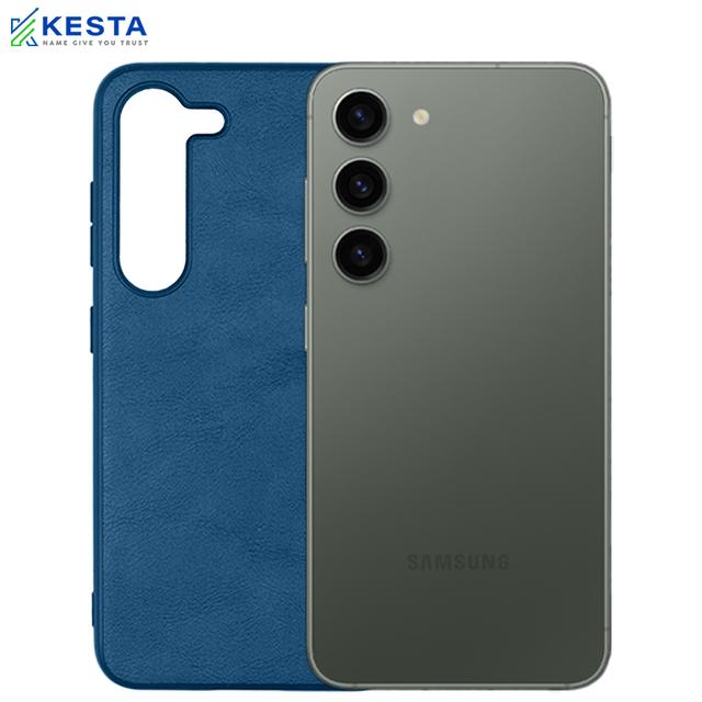 Samsung S23 Cover - Brave Blue Leather Case (Waterproof & Dustproof)