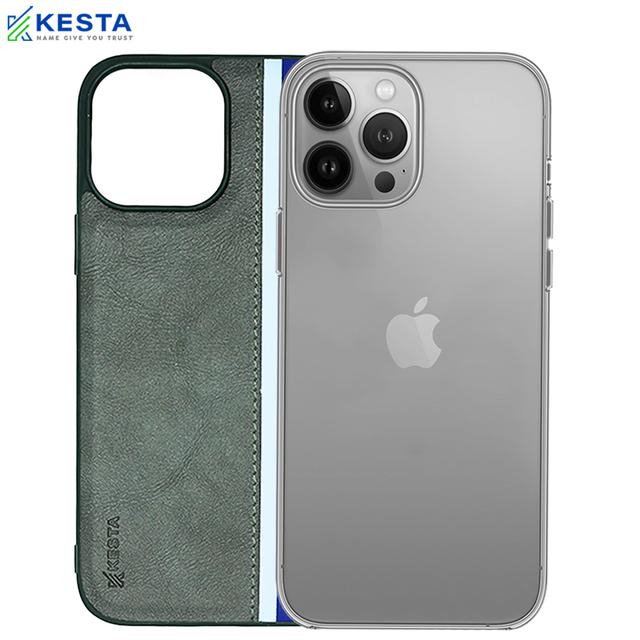 iPhone 13 Pro Cover - Phantom Green Leather Case (Shock Proof)