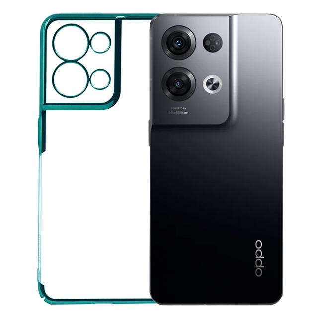 Oppo Reno 8 Cover - Noble Green Transparent Case (Anti Yellowing Protection)