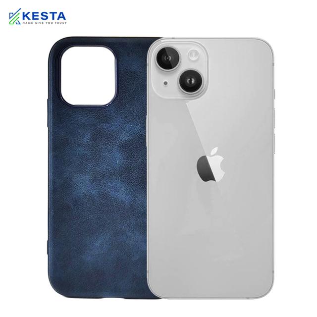 iPhone 14 Plus Cover - Brave Blue Leather Case (Waterproof & Dustproof)