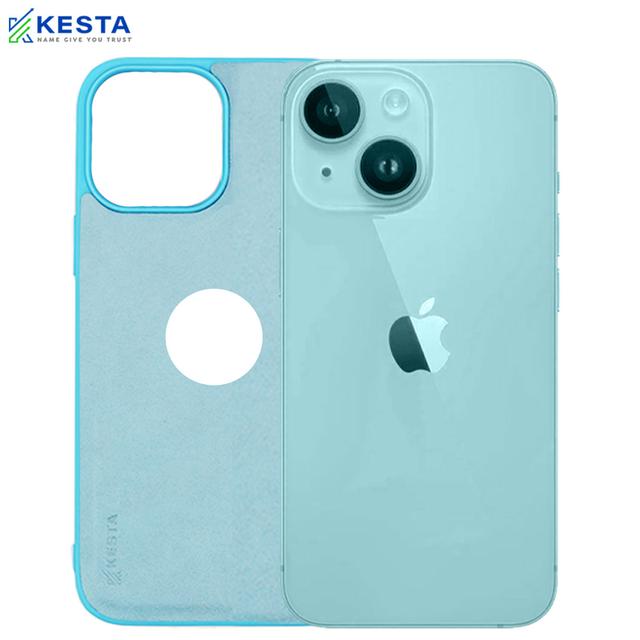iPhone 13 Cover - Classic Sierra Blue Leather Case (Timeless Style)