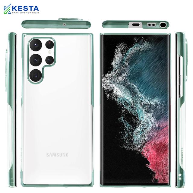 Samsung S22 Ultra Cover - Noble Leisurely Green Tranparent Case (Shockproof Protection)