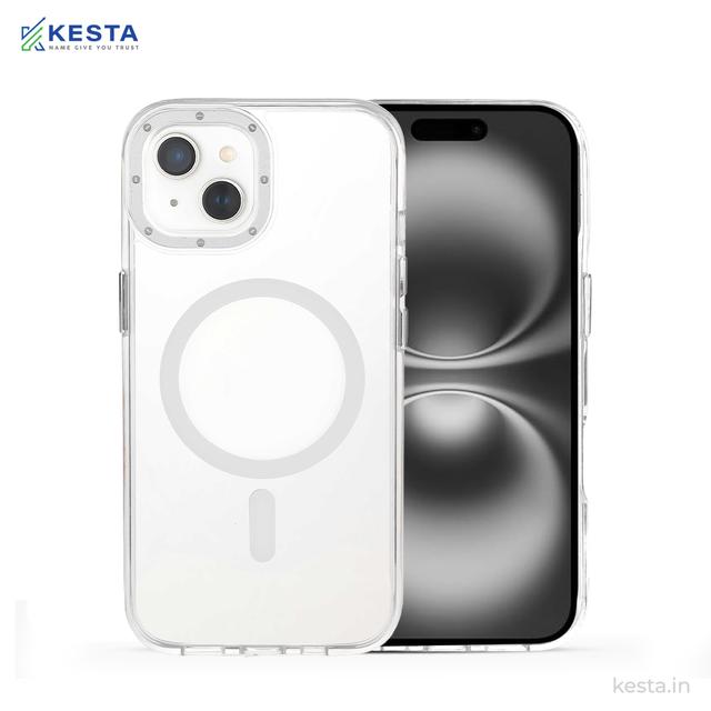 iPhone 15 Cover - Crystal Armour White Transparent Case (Scratch & Smudge Resistant & Wireless Charging Ready)