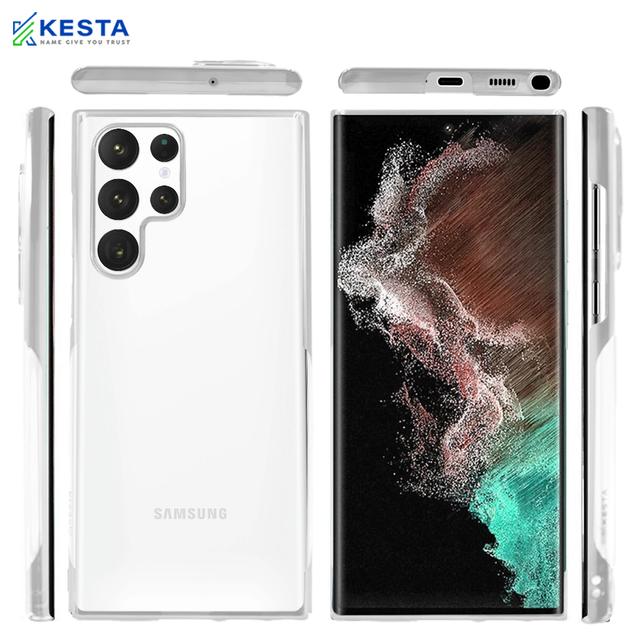 Samsung S22 Ultra Cover - Noble Silver Transparent Case (Shockproof Protection)