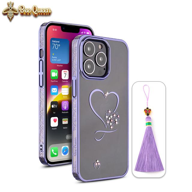 iPhone 13 Pro Bling Heart Cloud Gold Cases