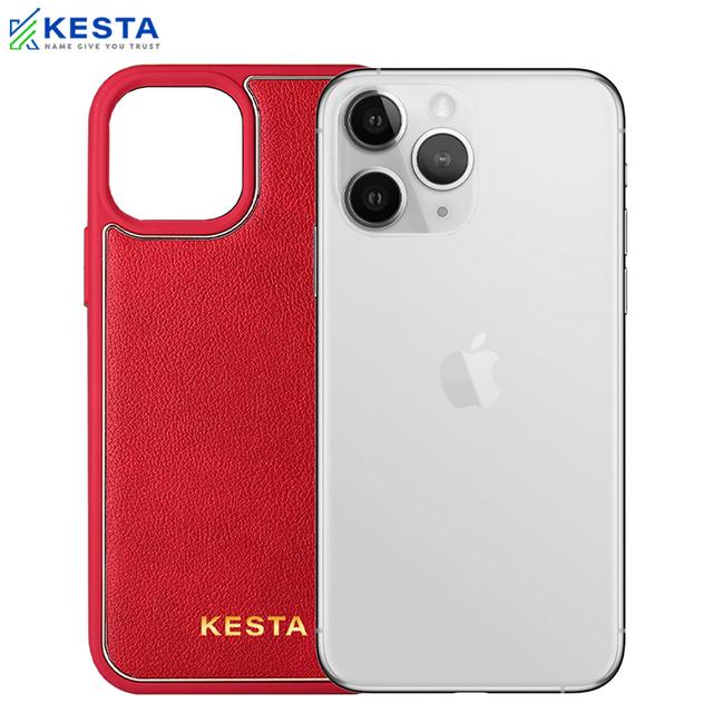 iPhone 12 Pro Chrome Leather Red Cases
