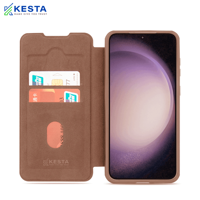 Samsung S22 Ultra Elegant Flip Brown Case